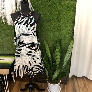 Parker ipanema tropical print fit and flare dress